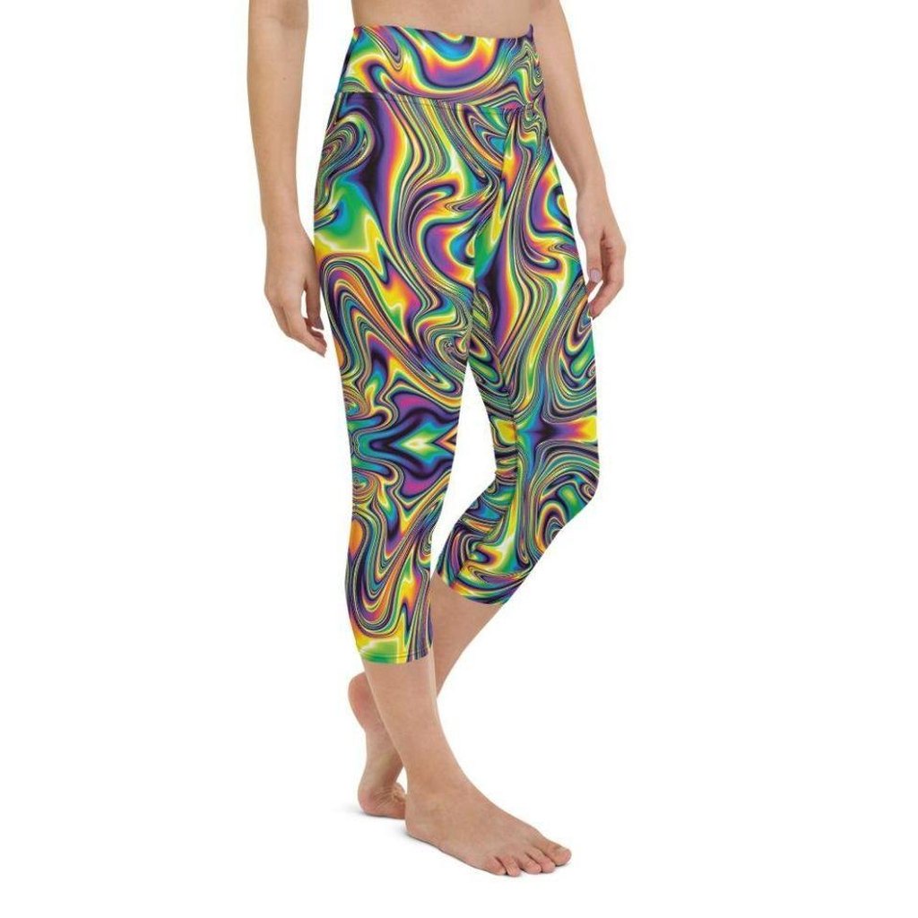 Vibrant Psychedelic Yoga Capris