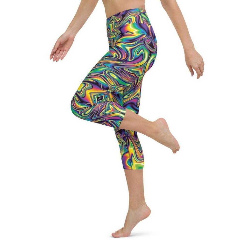 Vibrant Psychedelic Yoga Capris