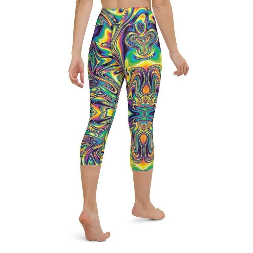 Vibrant Psychedelic Yoga Capris