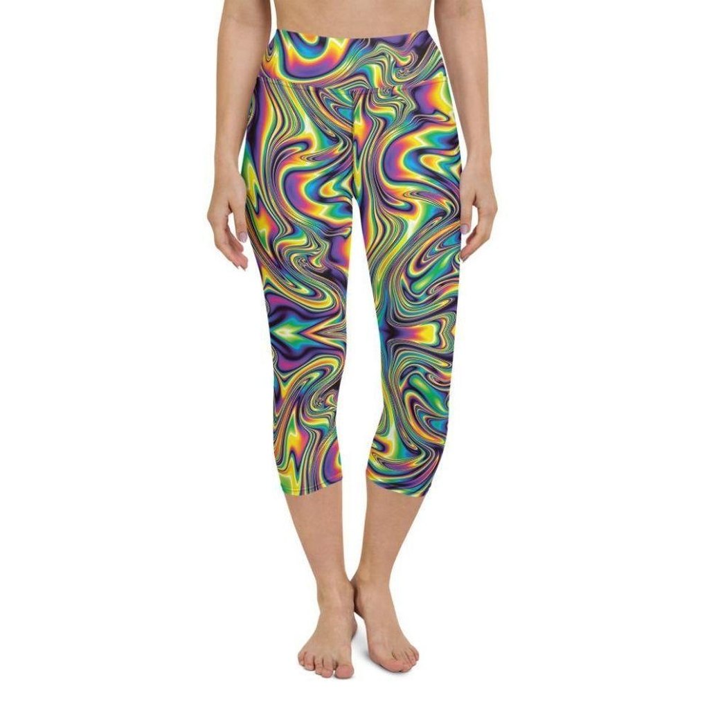 Vibrant Psychedelic Yoga Capris