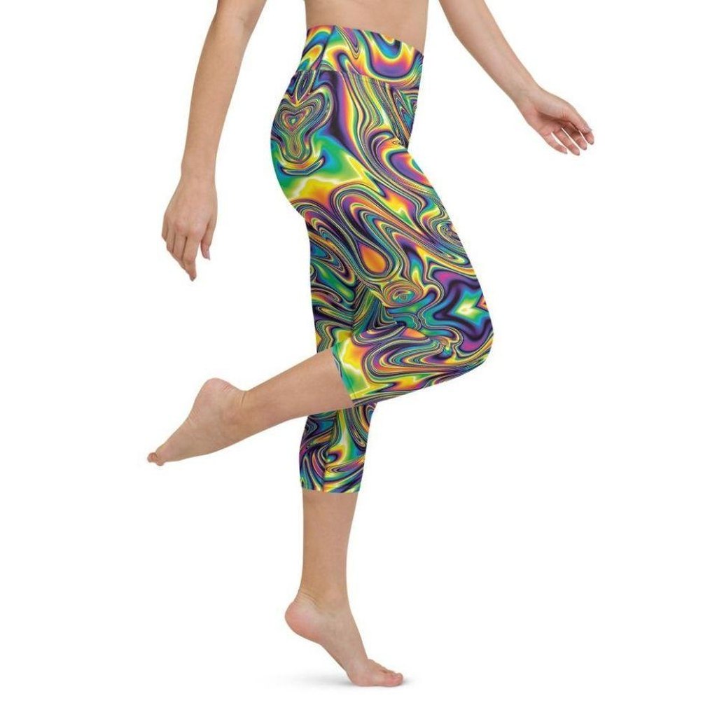 Vibrant Psychedelic Yoga Capris