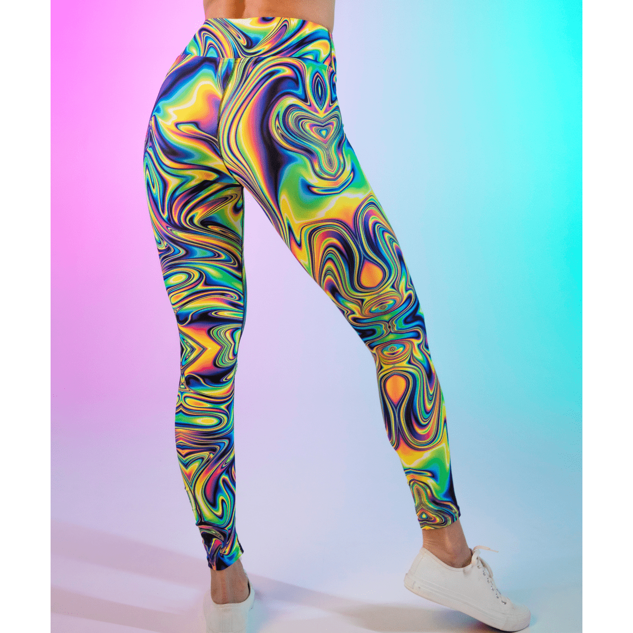 Vibrant Psychedelic Yoga Leggings