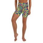 Vibrant Psychedelic Yoga Shorts