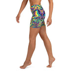 Vibrant Psychedelic Yoga Shorts