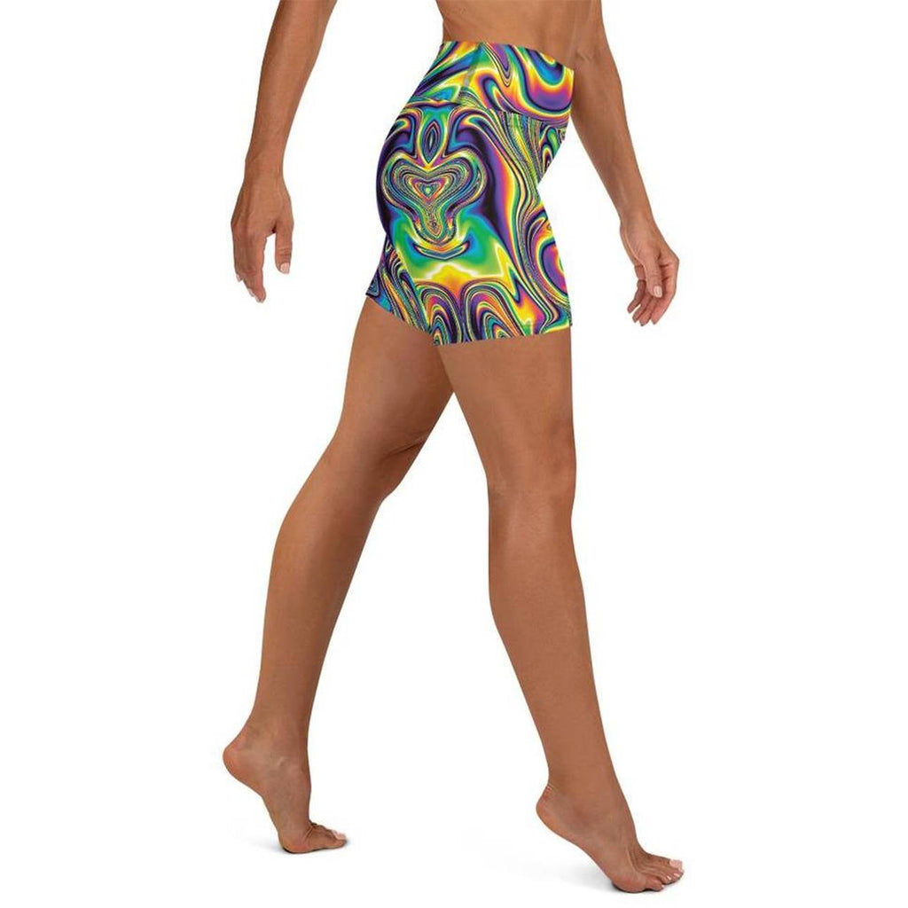 Vibrant Psychedelic Yoga Shorts