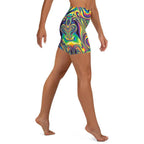 Vibrant Psychedelic Yoga Shorts