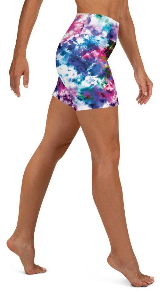 Vibrant Tie Dye Yoga Shorts