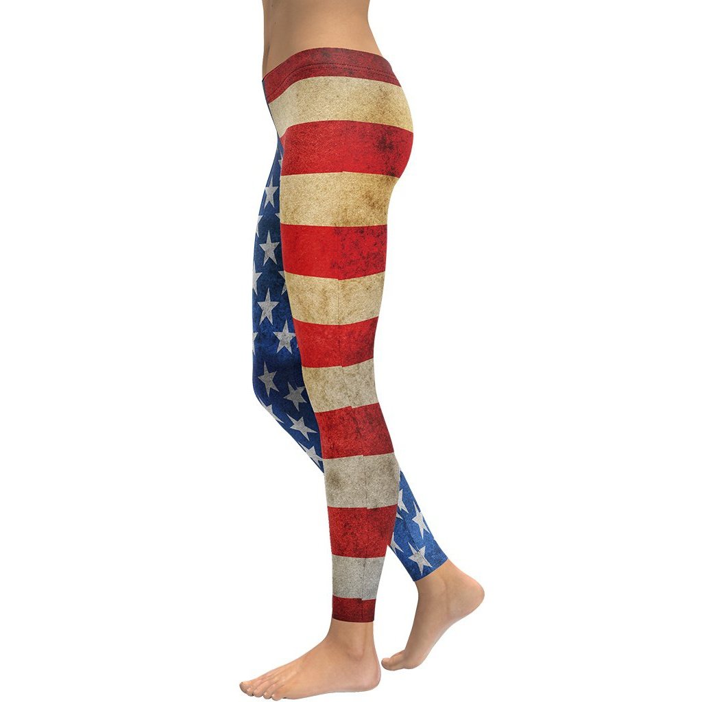  Two Left Feet Women's Patriotic Leggings, All American