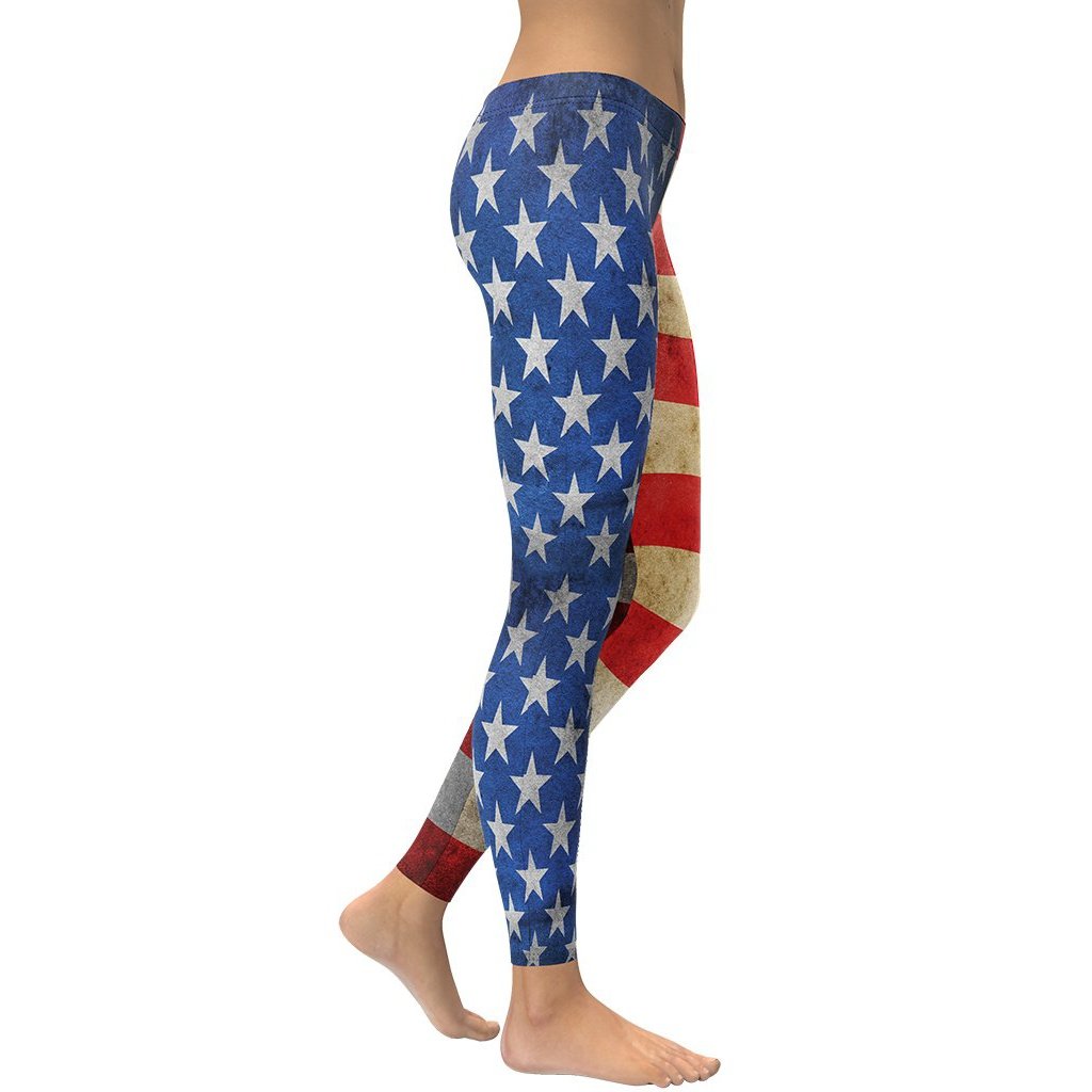 Vintage American Flag Leggings