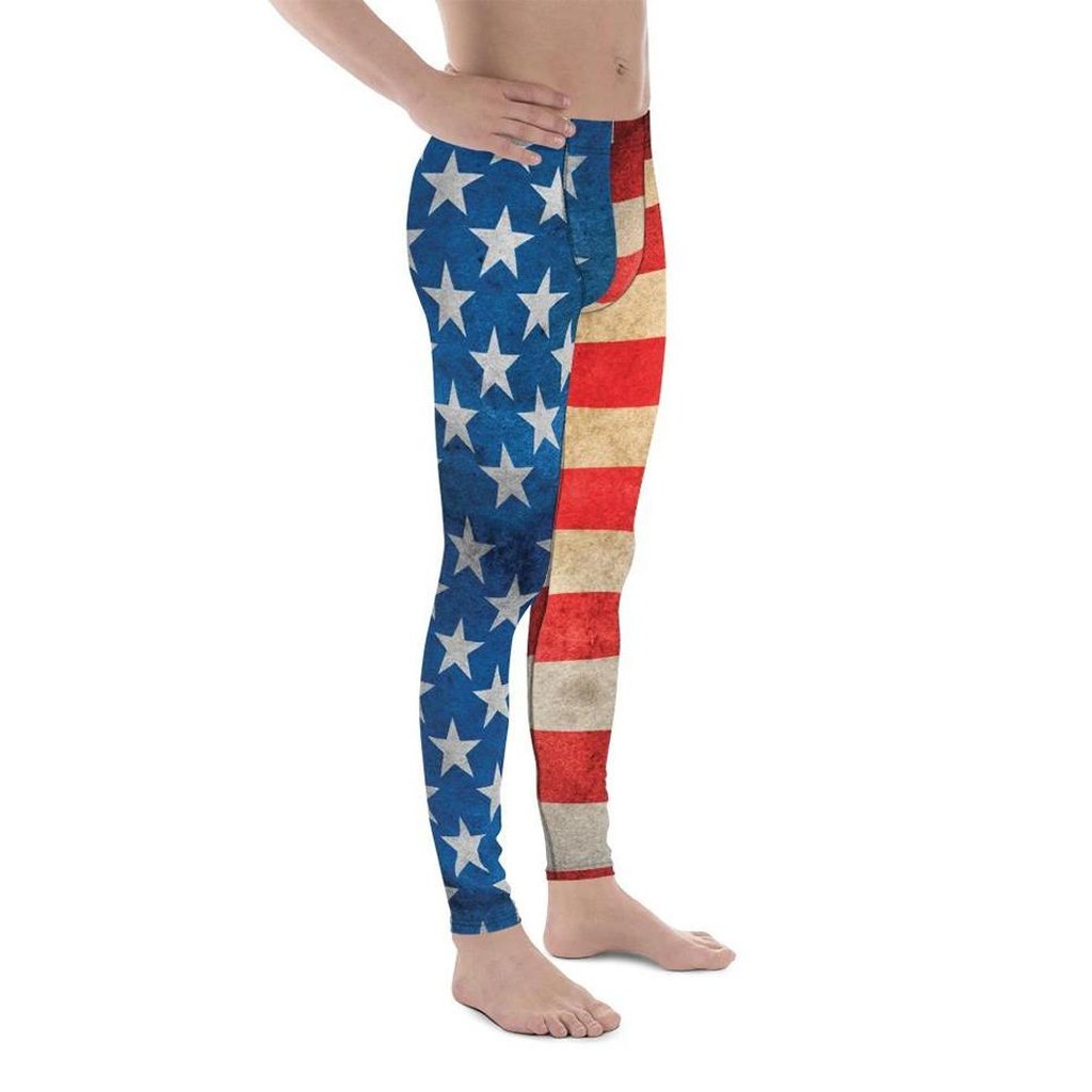 Vintage American Flag Men's Leggings