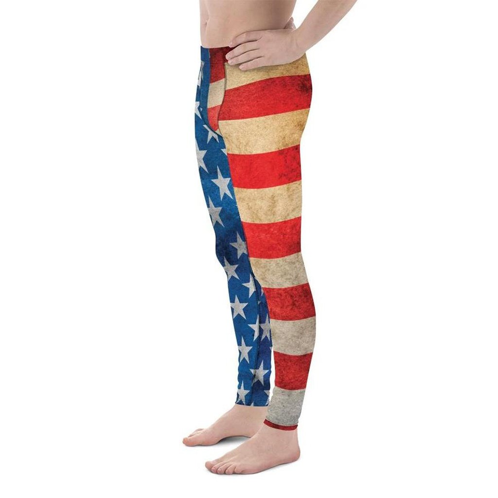 Vintage American Flag Men's Leggings