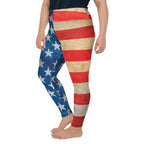 Vintage American Flag Plus Size Leggings