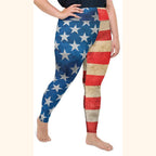 Vintage American Flag Plus Size Leggings