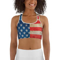 Vintage American Flag Sports Bra