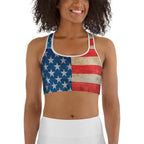 Vintage American Flag Sports Bra