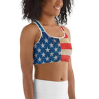 Vintage American Flag Sports Bra