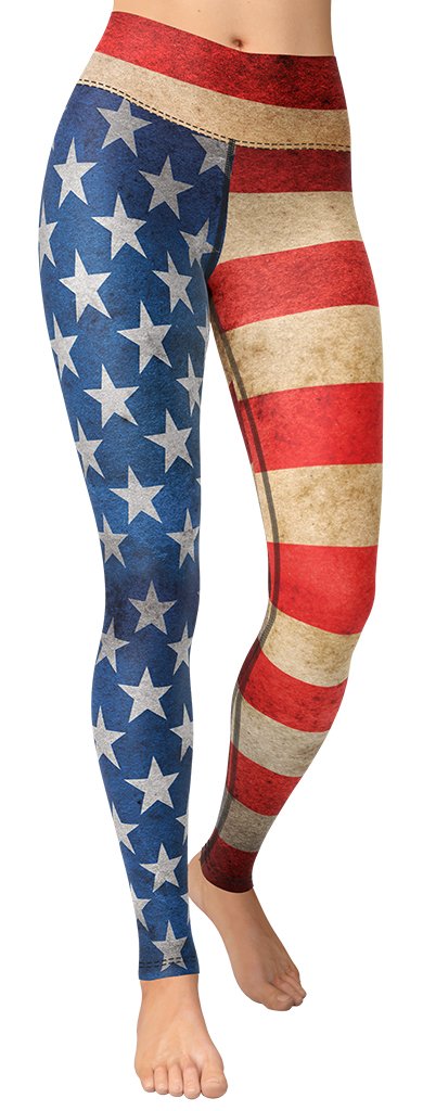 Vintage American Flag Yoga Leggings
