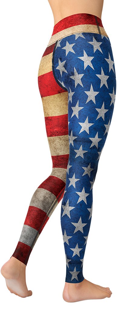 Vintage American Flag Yoga Leggings