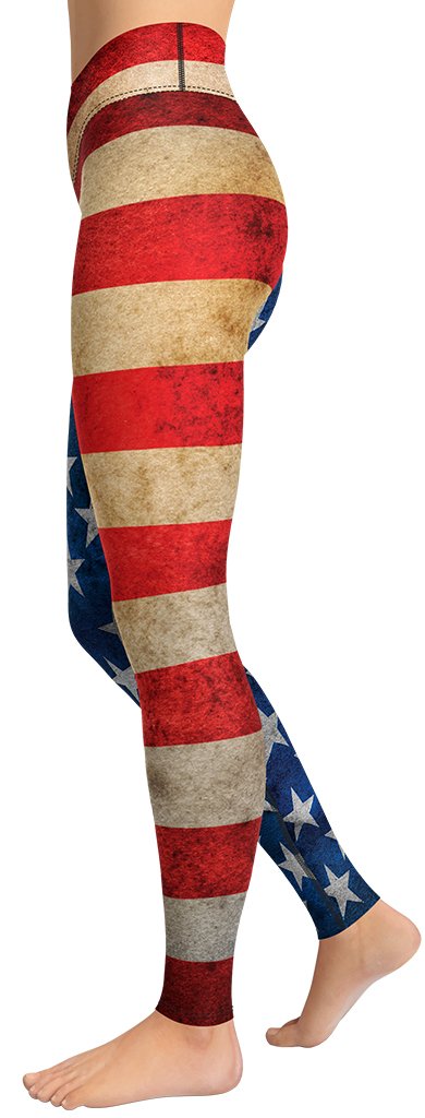 Vintage American Flag Yoga Leggings