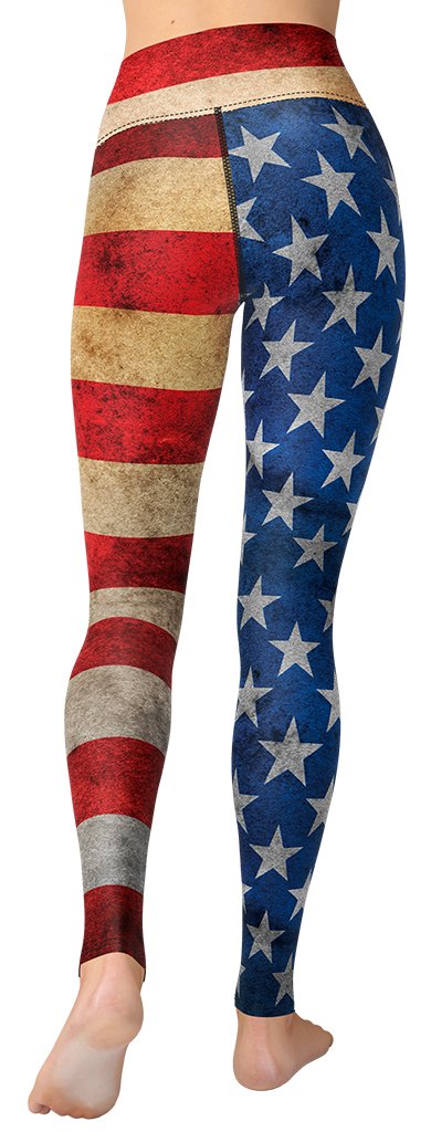 Vintage American Flag Yoga Leggings