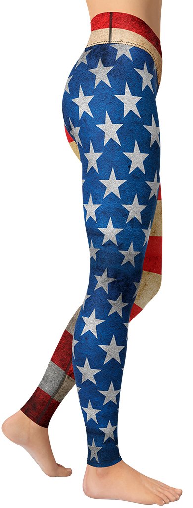 Vintage American Flag Yoga Leggings