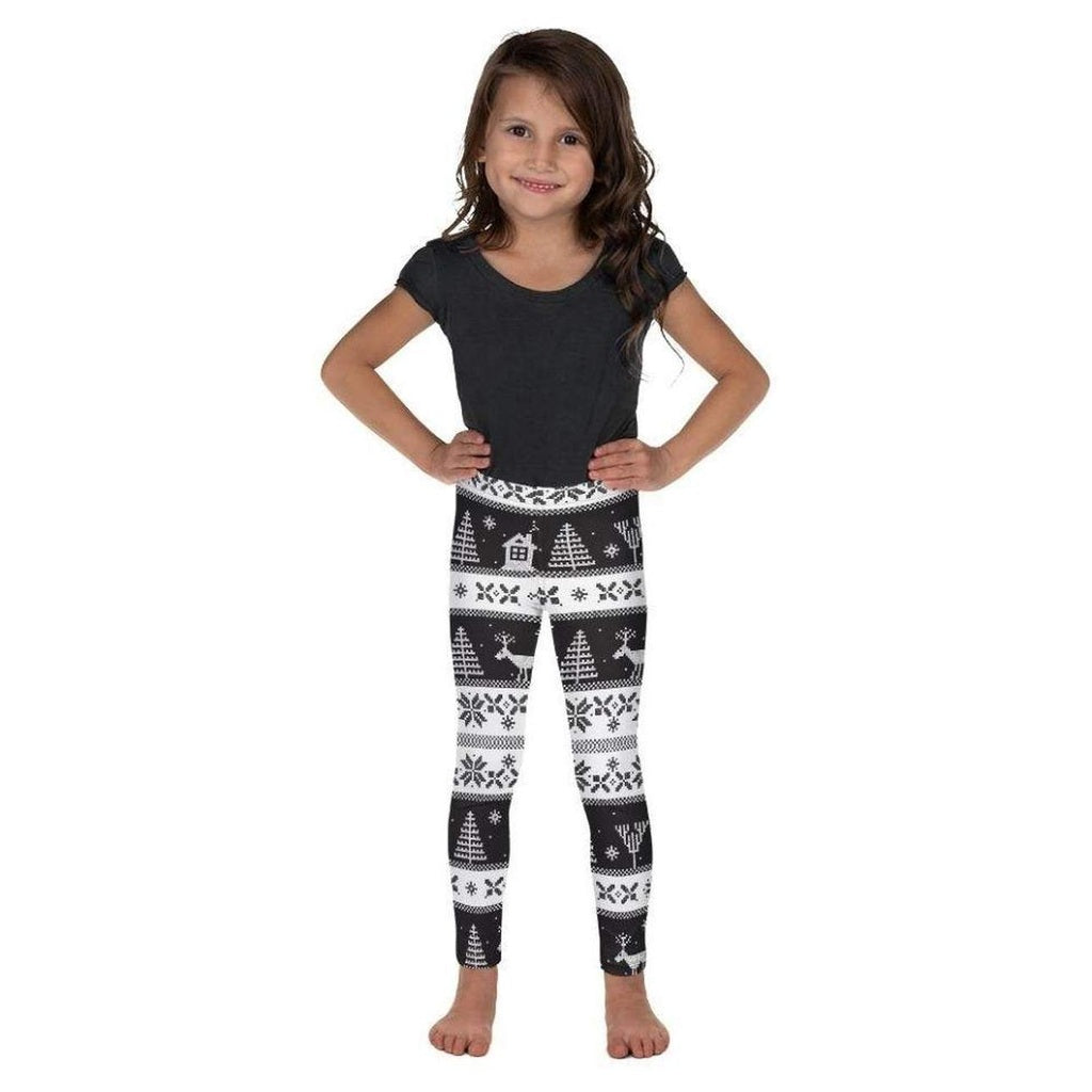 Vintage Black & White Christmas Kid's Leggings