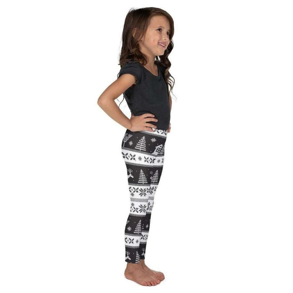 Vintage Black & White Christmas Kid's Leggings