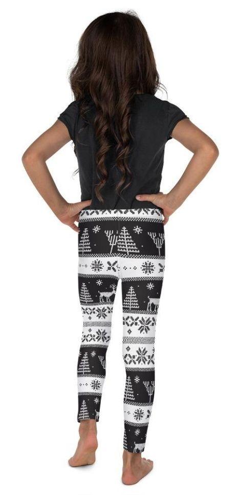 Vintage Black & White Christmas Kid's Leggings