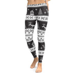 Vintage Black & White Christmas Leggings
