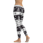 Vintage Black & White Christmas Leggings