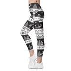 Vintage Black & White Christmas Leggings With Pockets