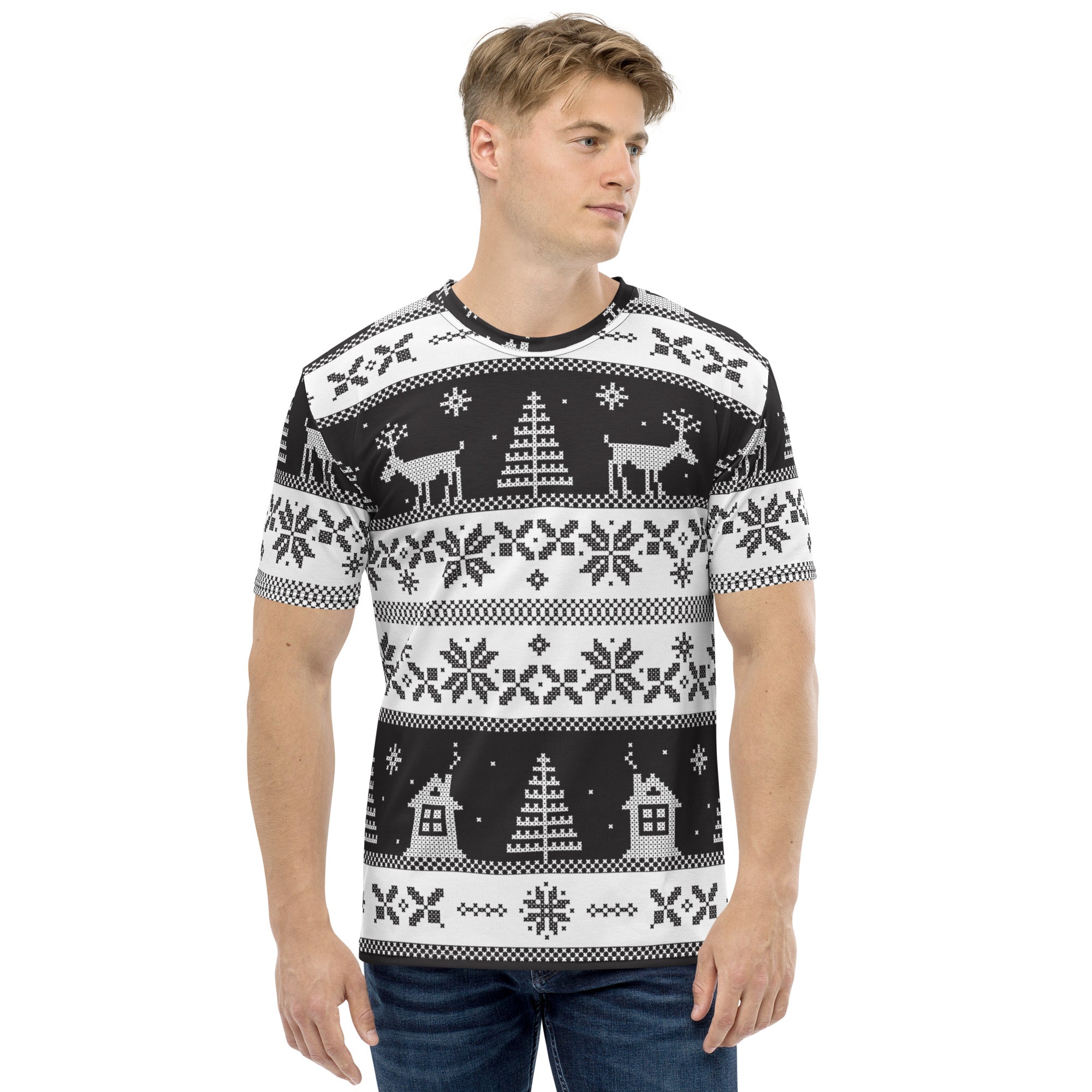 Vintage Black & White Christmas Men's T-shirt