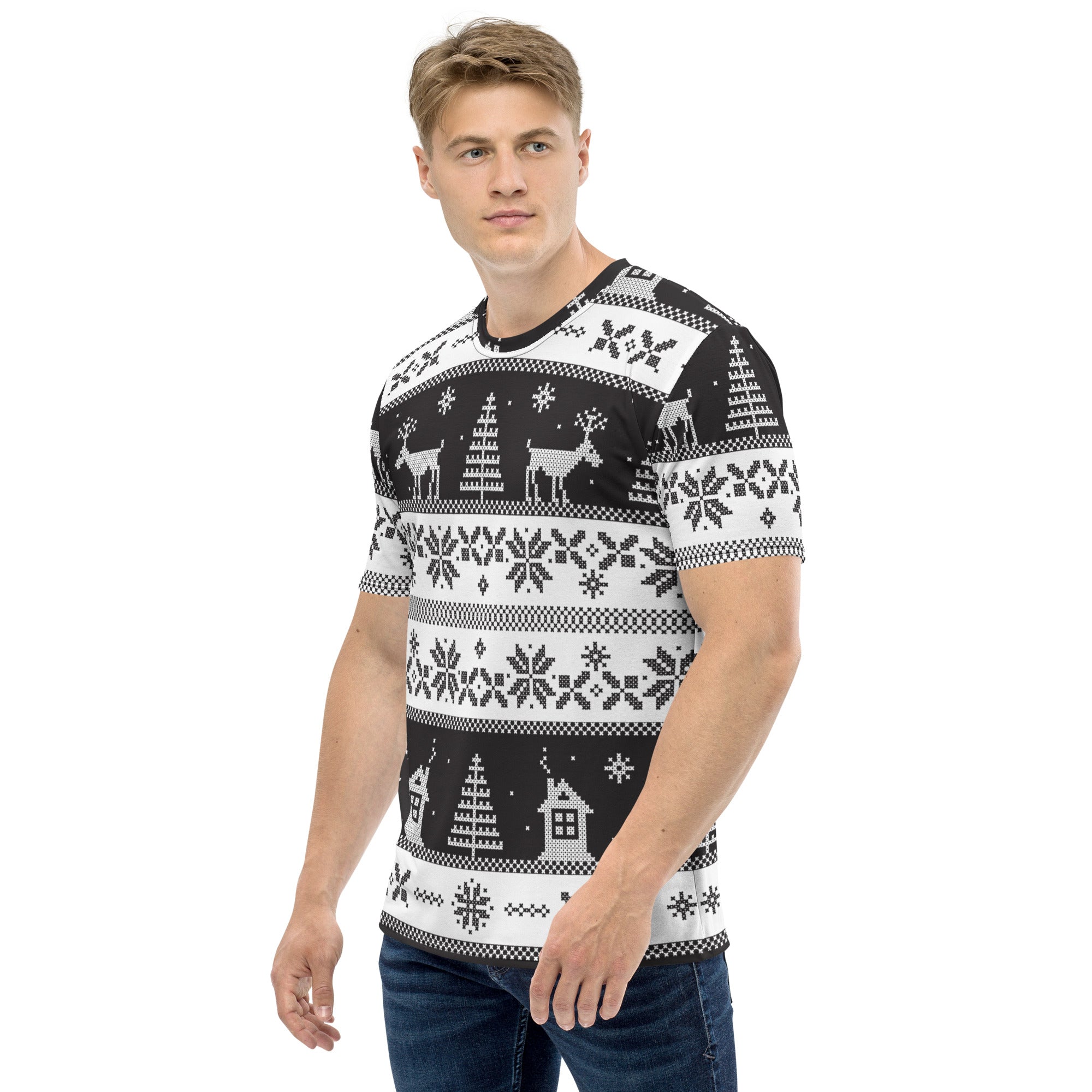 Vintage Black & White Christmas Men's T-shirt