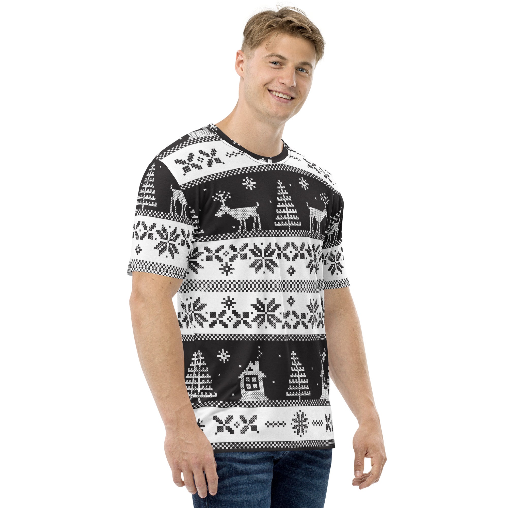 Vintage Black & White Christmas Men's T-shirt