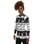Vintage Black & White Christmas Rash Guard