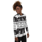 Vintage Black & White Christmas Rash Guard