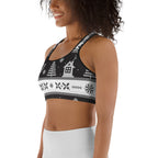 Vintage Black & White Christmas Sports Bra