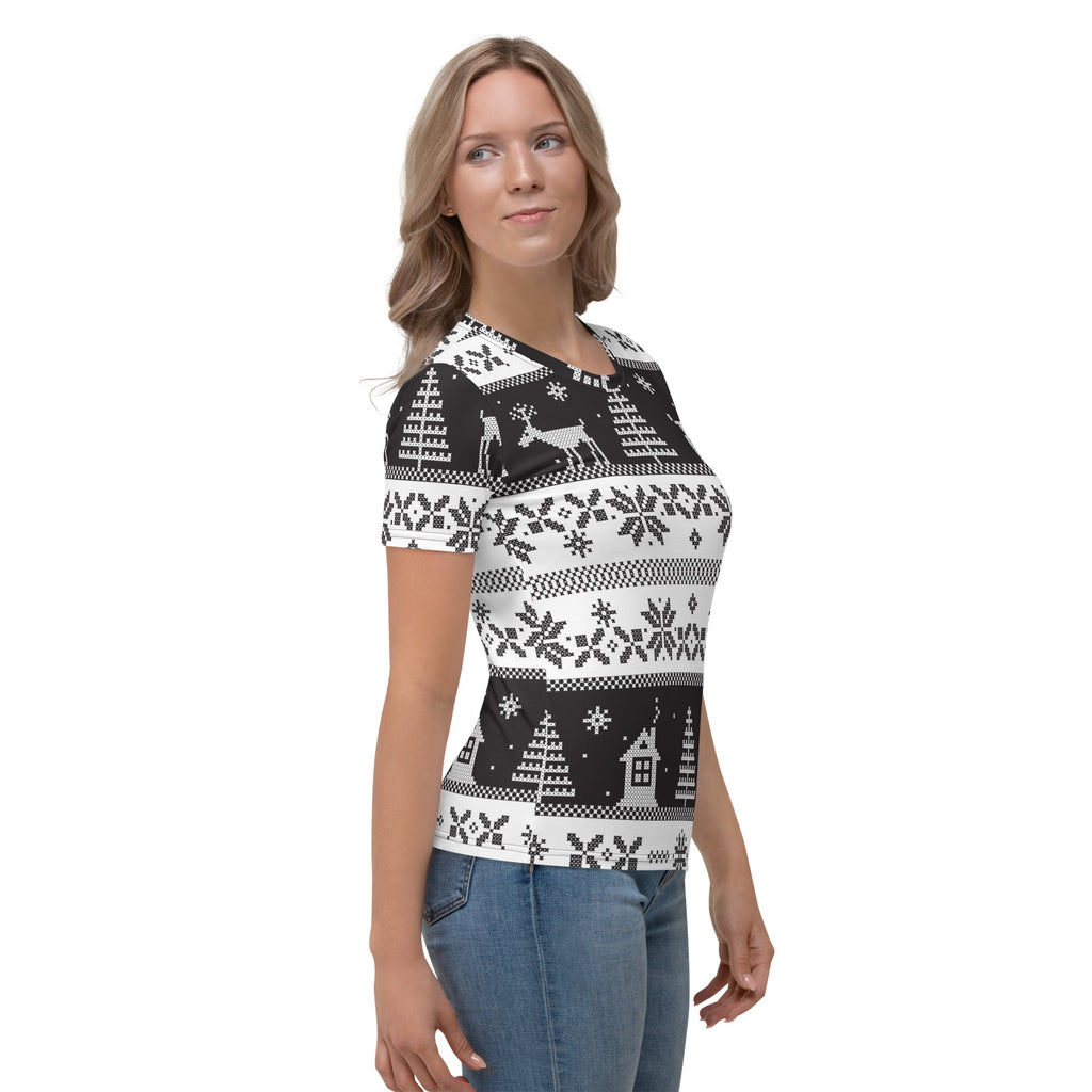 Vintage Black & White Christmas T-shirt