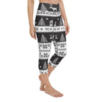 Vintage Black & White Christmas Yoga Capris