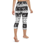 Vintage Black & White Christmas Yoga Capris