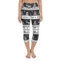 Vintage Black & White Christmas Yoga Capris