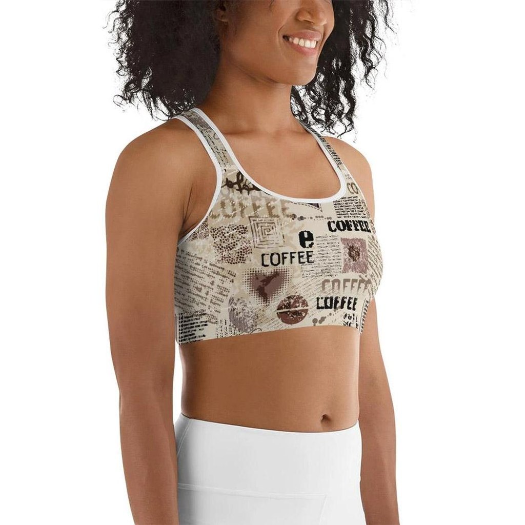 Vintage Coffee Sports Bra