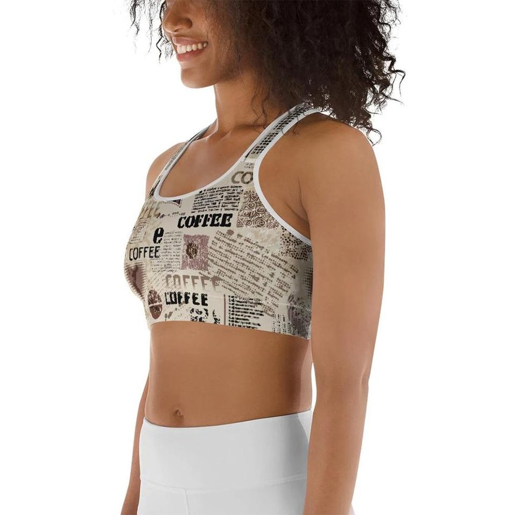 Vintage Coffee Sports Bra