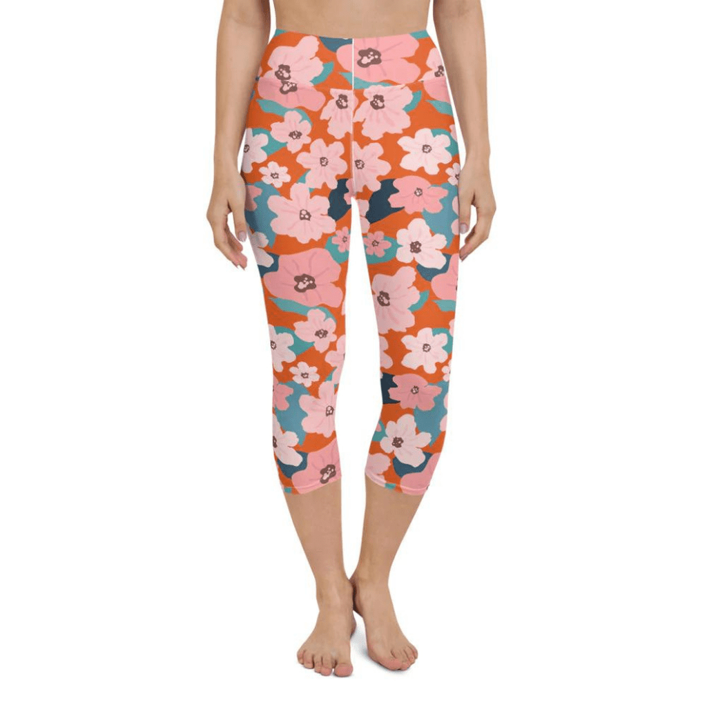 Vintage Floral Yoga Capris