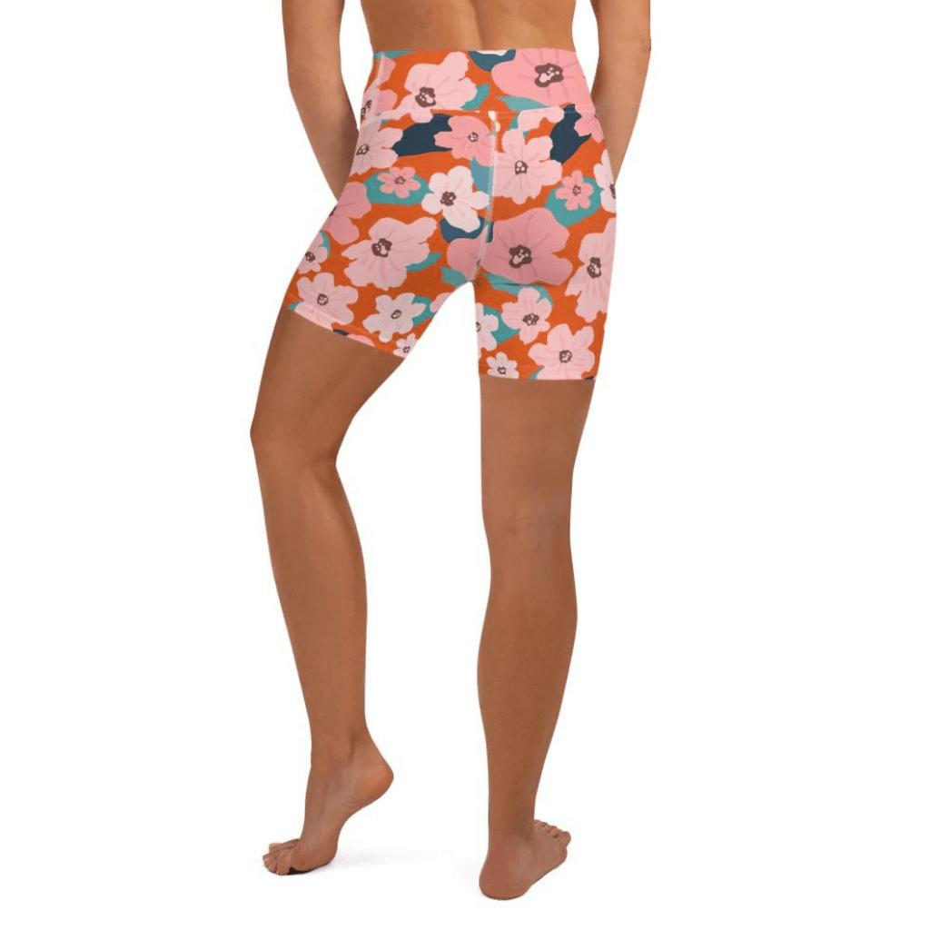 Vintage Floral Yoga Shorts