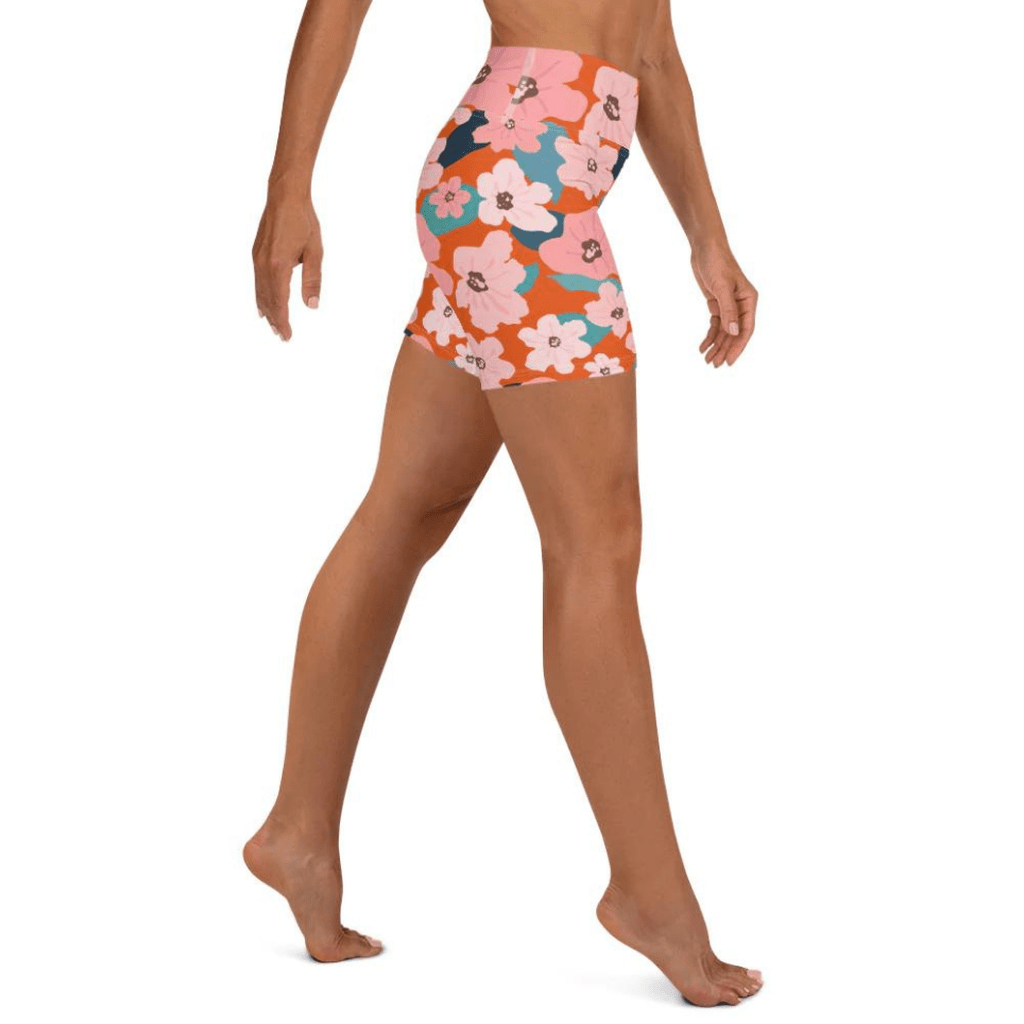 Vintage Floral Yoga Shorts