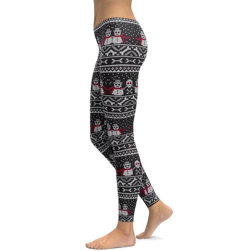 Vintage Goth Knitted Print Leggings - FiercePulse - Premium Workout Leggings - Yoga Pants