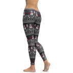 Vintage Goth Knitted Print Leggings - FiercePulse - Premium Workout Leggings - Yoga Pants