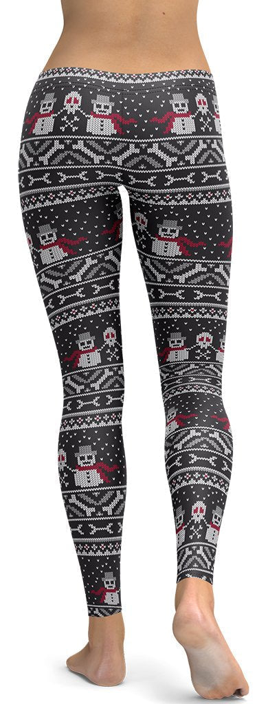 Vintage Goth Knitted Print Leggings