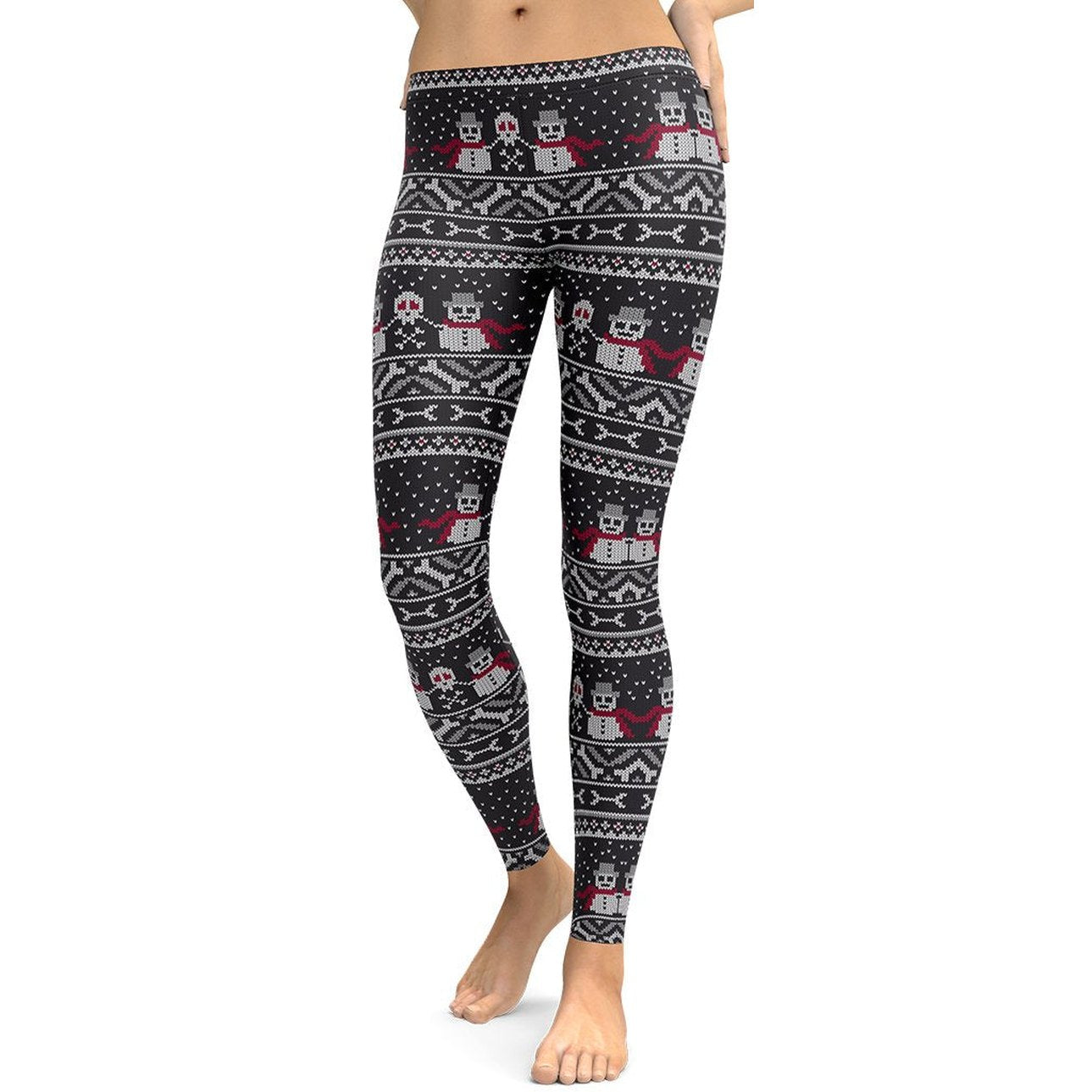 Vintage Goth Knitted Print Leggings